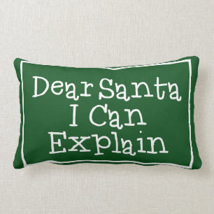 Coussin Rectangle Cher Père Noël, Je Peux Expliquer