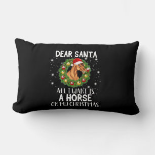 Coussin Rectangle Cher Père Noël, Tout Ce Que Je Veux, C'Est Un Chev