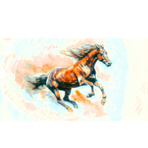 Coussin Rectangle Cheval Couleur d'eau libre