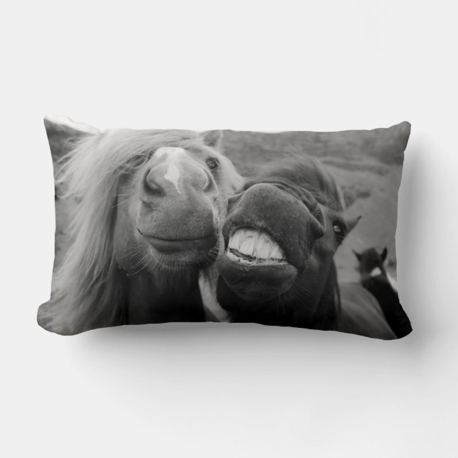 Coussin Rectangle Chevaux de sourire des images | de Getty (Recto)
