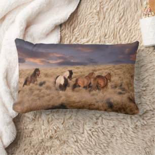 Coussin Rectangle Chevaux sauvages en course