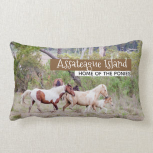 Coussin Rectangle Chevaux sauvages - île d'Assateague