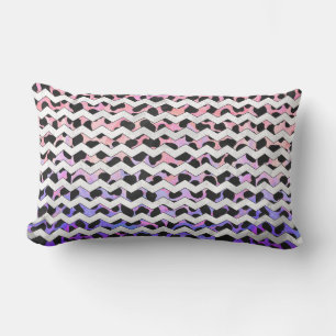 Coussin Rectangle Chevron rose et noir Dalmation