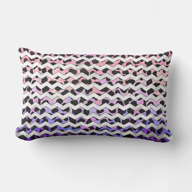 Coussin Rectangle Chevron rose et noir Dalmation (Recto)
