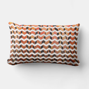 Coussin Rectangle Chevron Tiger chaud orange et noir