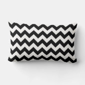 Coussin Rectangle Chevron Zig-Zag Noir Blanc Monogramme Jaune (Verso)