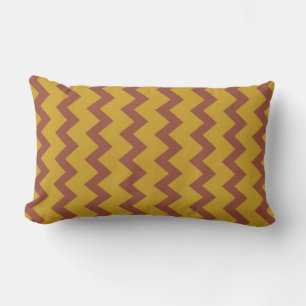 Coussin Rectangle Chevron zigzag design naturel moutarde jaune brun
