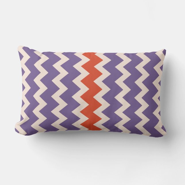 Coussin Rectangle Chevron zigzag rose pâle violet rouge clair (Recto)