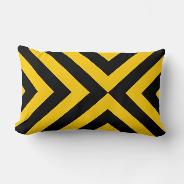 Coussin Rectangle Chevrons jaunes et noirs (Recto)