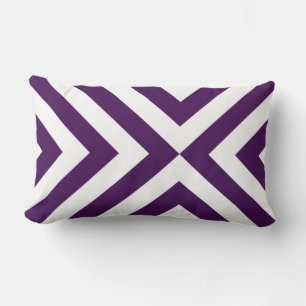 Coussin Rectangle Chevrons violets et blancs