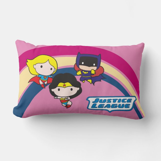 Coussin Rectangle Chibi Justice League Rainbow (Recto)