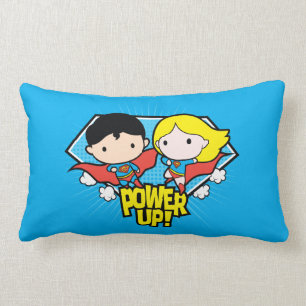Coussin Rectangle Chibi Superman & Chibi Supergirl Power Up!