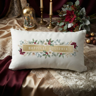 Coussin Rectangle Chic Poinsettia Botanique Noël MH26