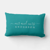 Coussin Rectangle Chic Script Mr Mme Green Monogramme Newlysée (Verso)