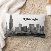 Coussin Rectangle Chicago Skyline Gravé (Couverture)