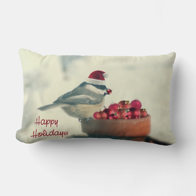 Coussin Rectangle Chickadee adorable de vacances (Recto)