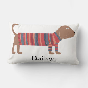 Coussin Rectangle Chien Dachshund personnalisé