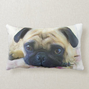 Coussin Rectangle Chien de carlin