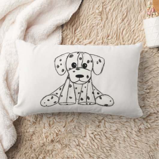 Coussin Rectangle Chien en dalmate dessin simple noir (Couverture)