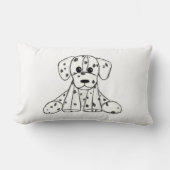 Coussin Rectangle Chien en dalmate dessin simple noir (Recto)