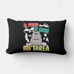 Coussin Rectangle Chien Espagnol A Mangé Mon Devoir - Perro Tarea