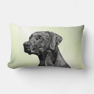Coussin Rectangle Chien géométrique gris vert