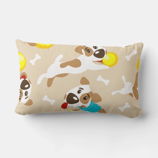 Coussin Rectangle Chien joueur (Verso)