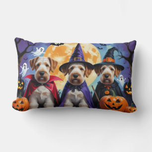 Coussin Rectangle Chiens Airedale Terrier Citrouille Halloween Funny