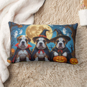 Coussin Rectangle Chiens Bullmastiff Citrouille Halloween Funny