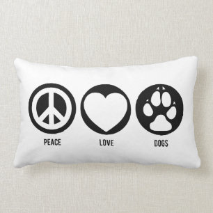 Coussin Rectangle Chiens d'amour pour la paix