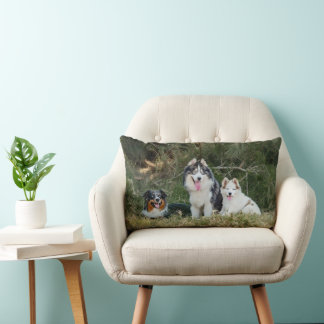 Coussin Rectangle Chiens dans la prairie Custom 2 Photos
