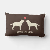 Coussin Rectangle Chiens d'arrêt jaunes de Labradors heureusement (Verso)