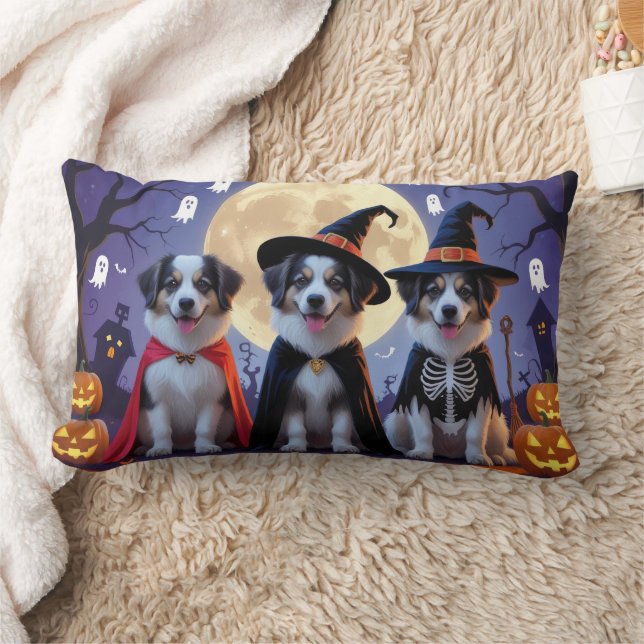 Coussin Rectangle Chiens de berger anatoliens Citrouille Halloween d (Couverture)