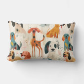 Coussin Rectangle Chiens de caricature mignons (Recto)