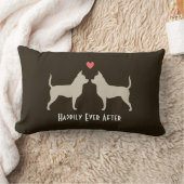 Coussin Rectangle Chiens de mariage de Chihuahuas avec texte (Couverture)