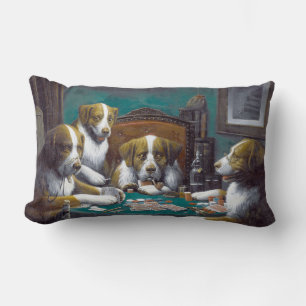 Coussin Rectangle Chiens jouant au poker Cassius Marcellus Coolidge