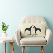 Coussin Rectangle Chiens Mariages des Grands Danois | Couple heureux (Chaise)