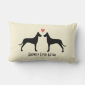 Coussin Rectangle Chiens Mariages des Grands Danois | Couple heureux (Verso)