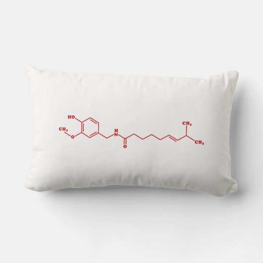 Coussin Rectangle Chili Capsaicin Formule chimique moléculaire (Verso)