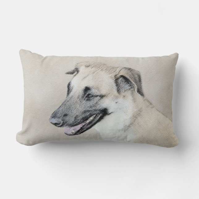 Coussin Rectangle Chinook (oreilles d'hélicoptère) Peinture - Chien  (Recto)
