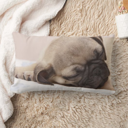 Coussin Rectangle Chiot dormant solidement (Couverture)