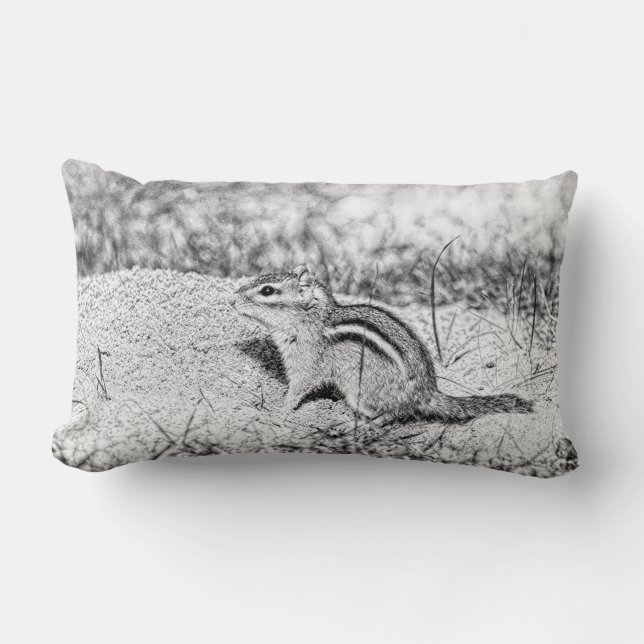 Coussin Rectangle Chipmunk Sketch (Recto)