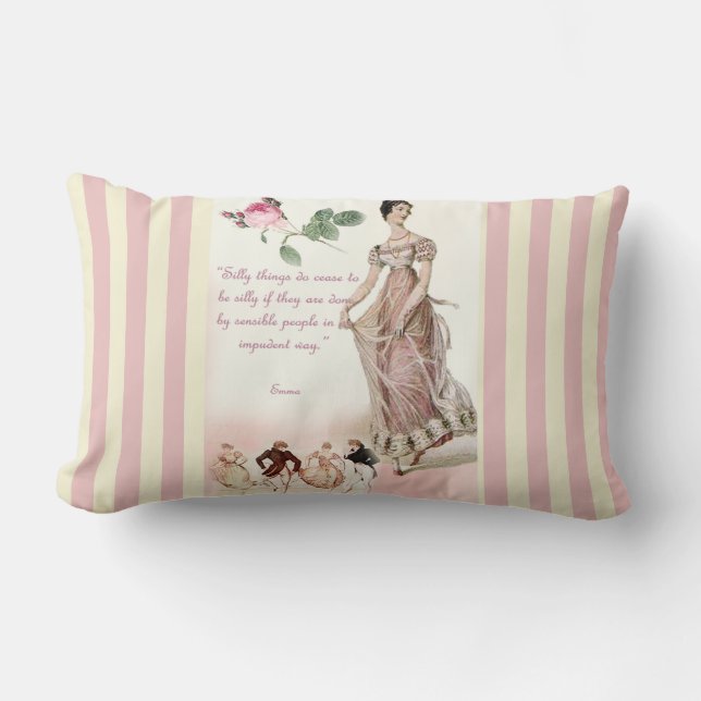 Coussin Rectangle Choses idiotes - citation de Jane Austen (Recto)