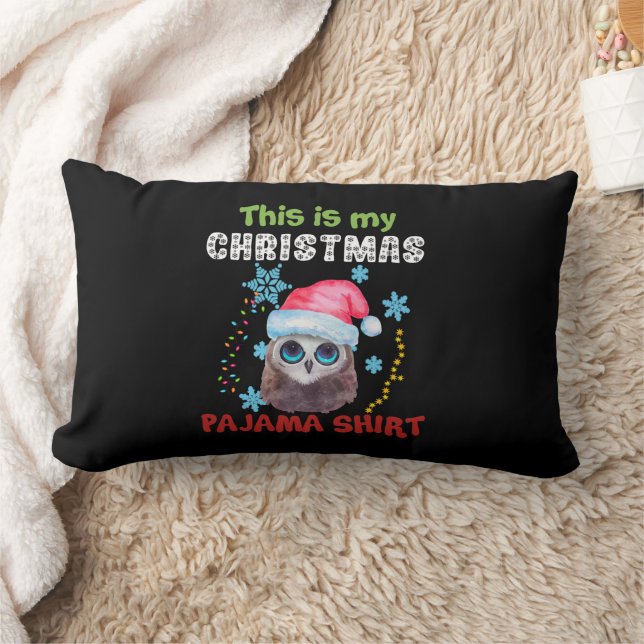 Coussin Rectangle Chouette C'Est Ma Chemise De Pyjama De Noël (Couverture)