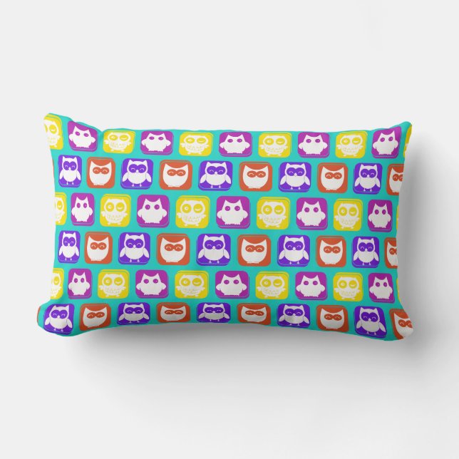 Coussin Rectangle Chouette colorée Motif (Recto)