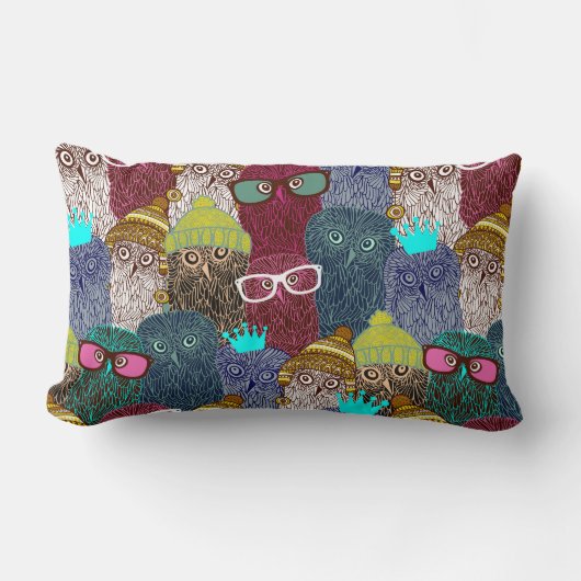 Coussin Rectangle Chouette dans la couronne (Recto)