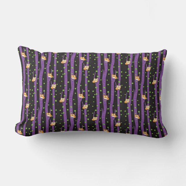 Coussin Rectangle Chouette nocturne d'Halloween (Recto)