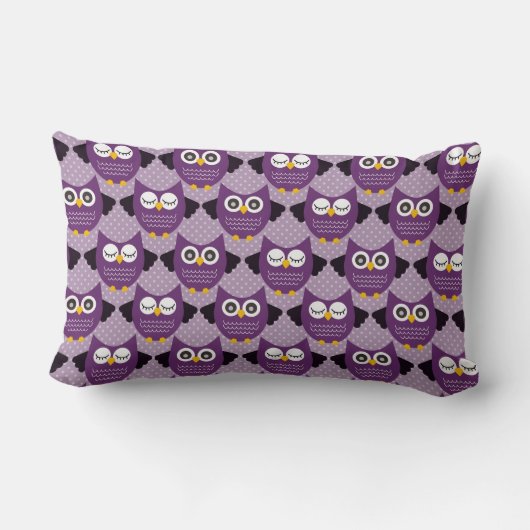 Coussin Rectangle Chouettes pourpres (Verso)