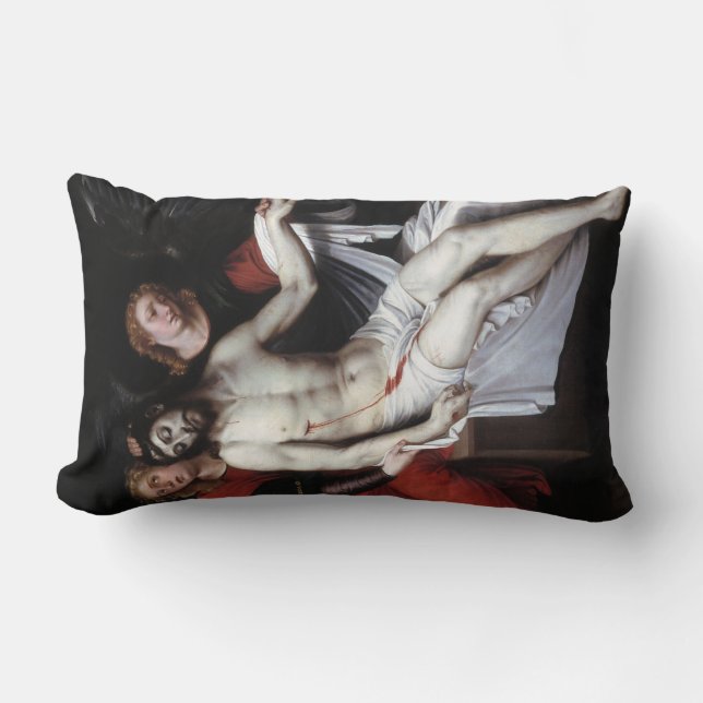 Coussin Rectangle Christ mort soutenu par deux anges (Ribalta) (Recto)
