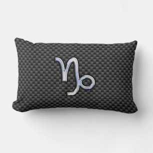 Coussin Rectangle Chrome argenté comme symbole du Capricorne en fibr